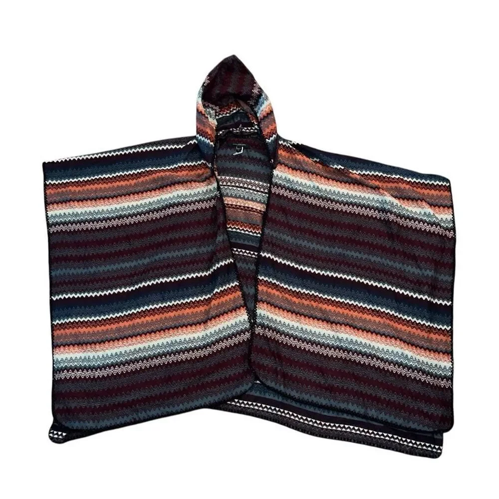 MARC NEW YORK Multi Color Hooded Cape Ruana One Size - Picture 1 of 6